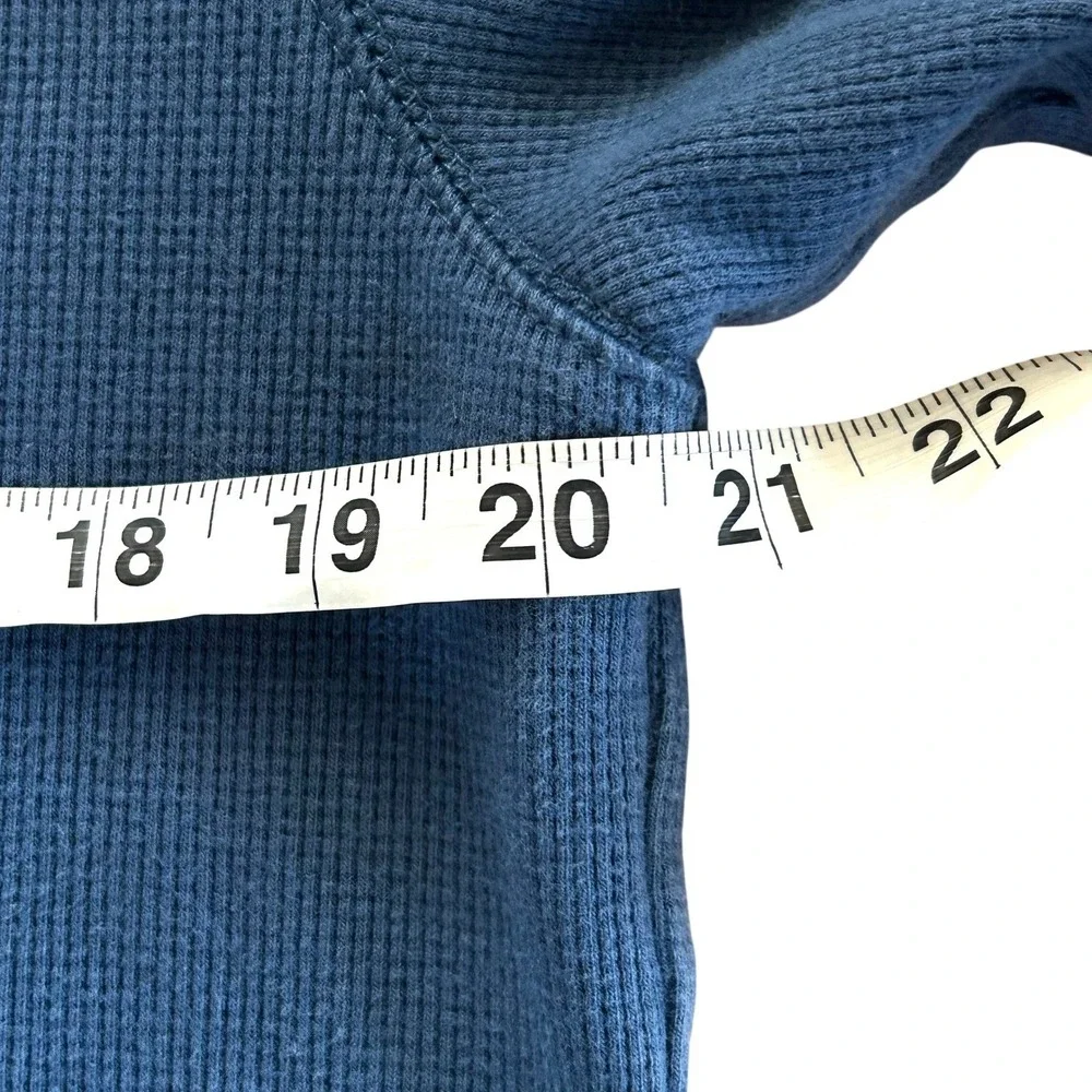 The North Face Mens Waffle Knit Pullover Hoodie Blue A7WS8 Size L